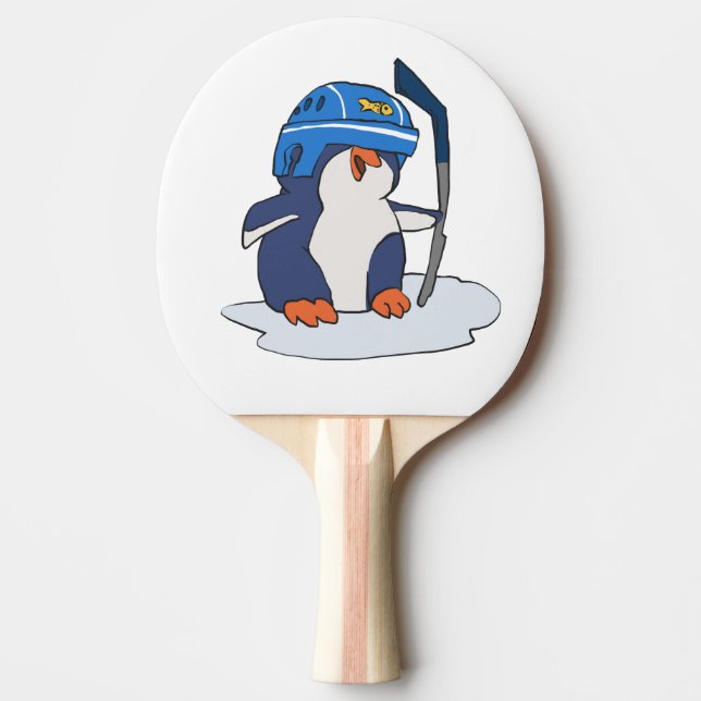 Penguin hockeyspelare| välj bakgrund färg pingisracket (Framsidan)