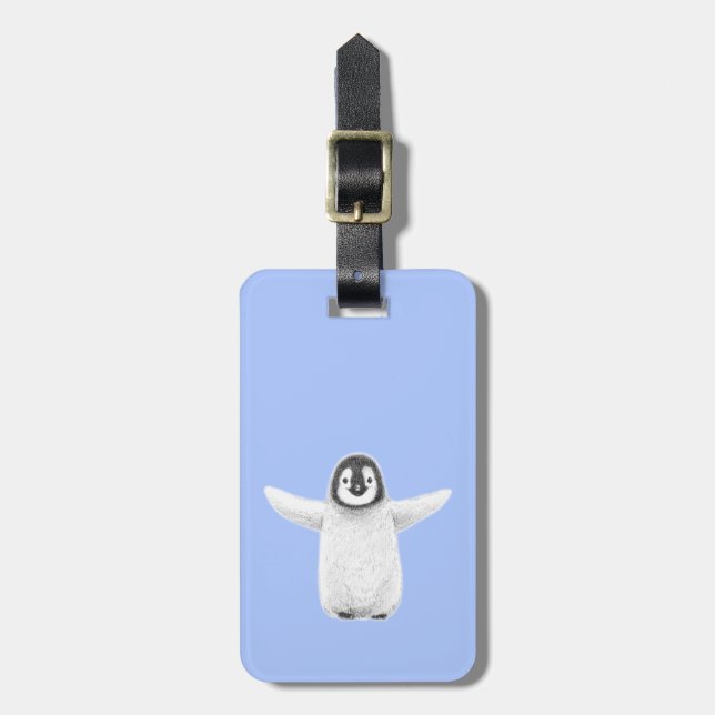 Penguin Hug Bagagebricka (Vertikal Framsida)
