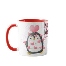 Penguin Hug & Kiss Coffee Mugg