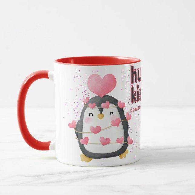 Penguin Hug & Kiss Coffee Mugg (Vänster)