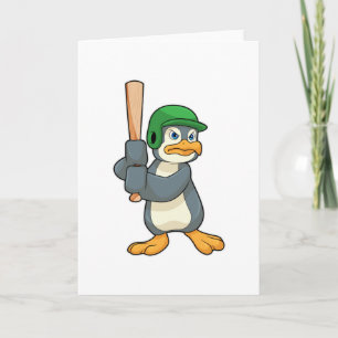 Penguin i Baseball med Baseball fladdermus & Helme Kort