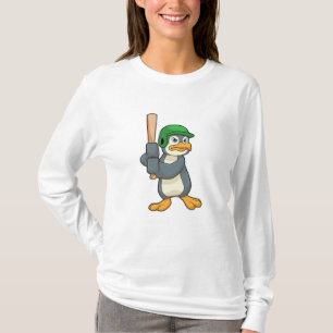 Penguin i Baseball med Baseball fladdermus & Helme T Shirt