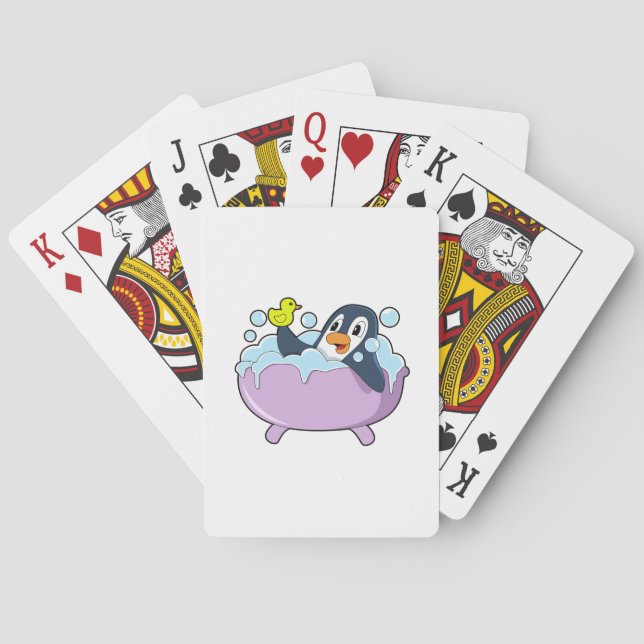 Penguin i Bathtub med Anka Casinokort (Baksidan)
