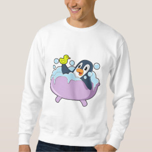 Penguin i Bathtub med Anka Lång Ärmad Tröja