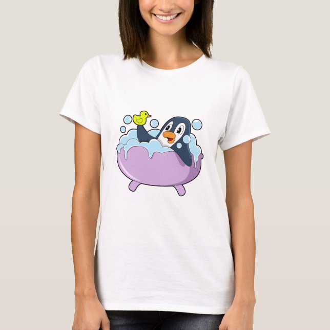 Penguin i Bathtub med Anka T Shirt (Framsida)
