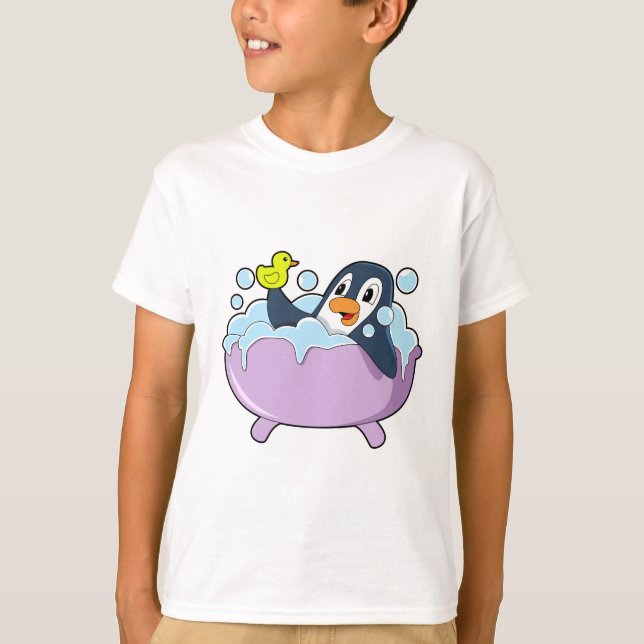 Penguin i Bathtub med Anka T Shirt (Framsida)