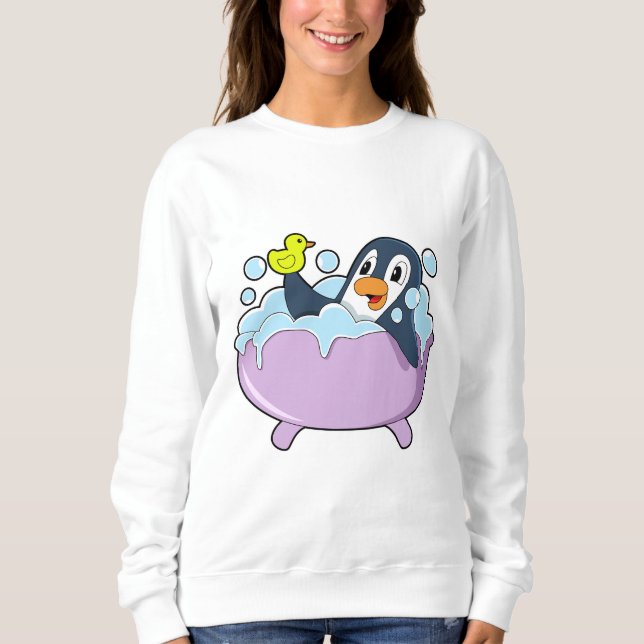 Penguin i Bathtub med Anka T Shirt (Framsida)