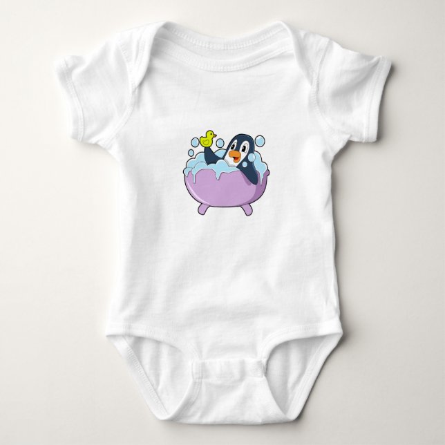 Penguin i Bathtub med Anka T Shirt (Framsida)