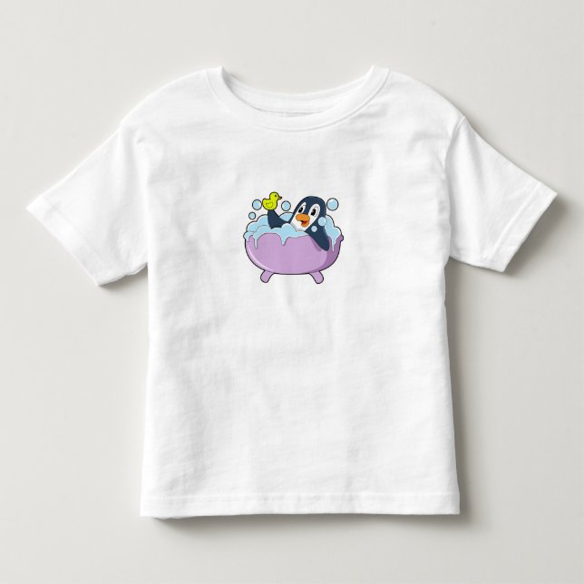 Penguin i Bathtub med Anka T Shirt (Framsida)