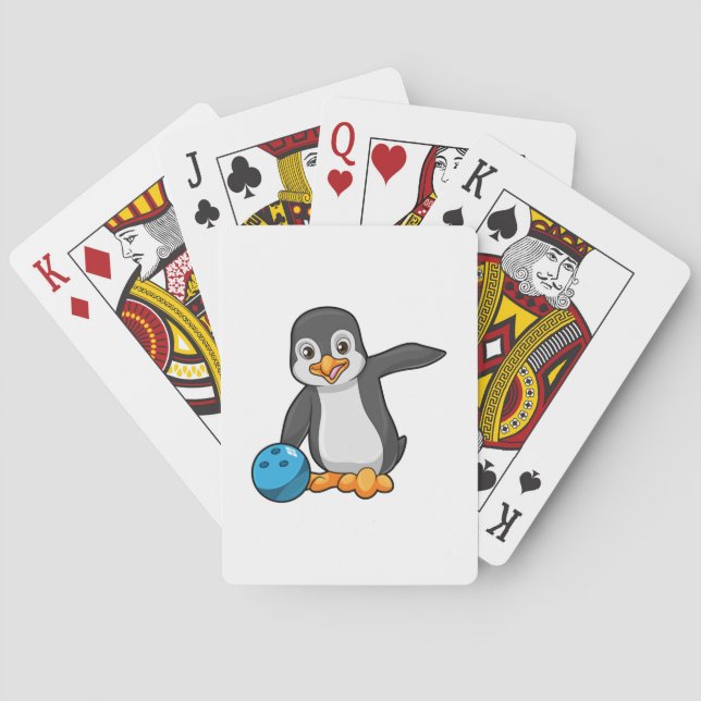 Penguin i Bowling med Bowling ball Casinokort (Baksidan)