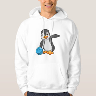 Penguin i Bowling med Bowling ball Hoodie