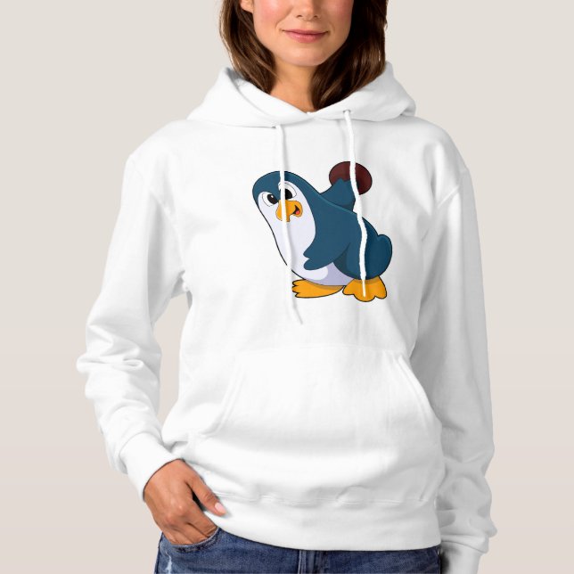 Penguin i Bowling med Bowling ball T Shirt (Framsida)