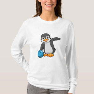 Penguin i Bowling med Bowling ball T Shirt