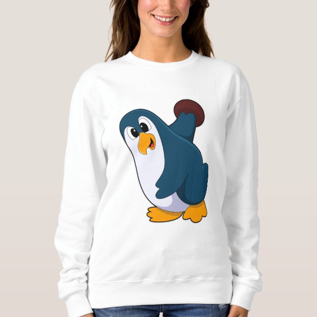 Penguin i Bowling med Bowling ball T Shirt (Framsida)
