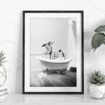 Penguin i en badkarPoster