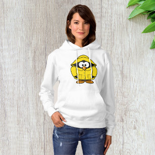 Penguin i en Gult Rainrock Womens Hoodie T Shirt