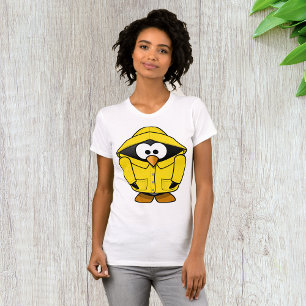 Penguin i en Gult Rainrock Womens T- Shirt T Shirt