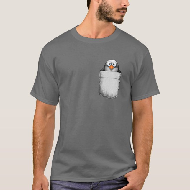 Penguin i fickan t shirt (Framsida)