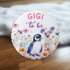 Penguin i Flowers Baby Shower Gigi ska vara Knapp