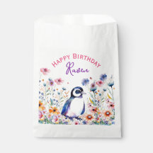 Penguin i Flowers Girl Girl's Birthday Personlig