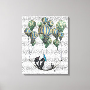 Penguin i Hammock Balloon Canvastryck
