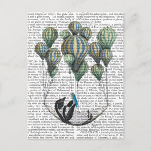 Penguin i Hammock Balloon Vykort