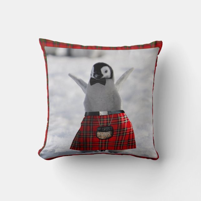 Penguin i Kilt Kudde (Framsida)