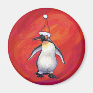 Penguin i Santa Hat på Red Magnet
