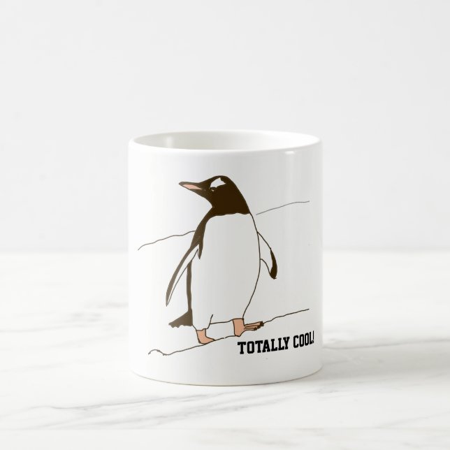 Penguin i svartvitt kaffemugg (Center)