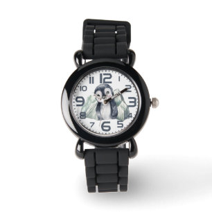 Penguin i vinter med siffror armbandsur