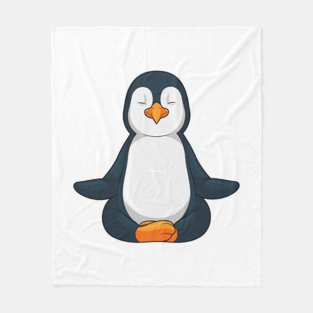 Penguin i Yoga Fitness i Sitta Fleecefilt (Framsidan)