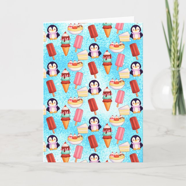 Penguin Ice Cream Sweets Kort (Framsida)