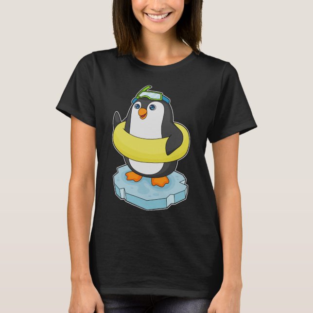 Penguin Ice floe Swimming Livbuoy T Shirt (Framsida)