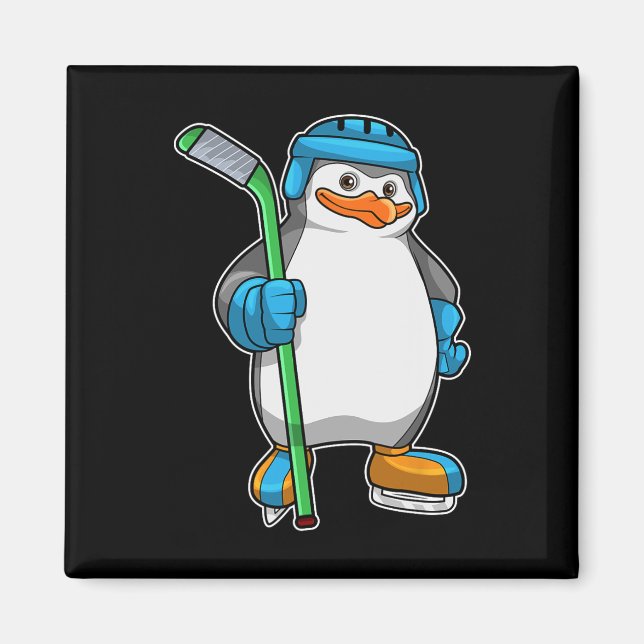 Penguin Ice Hockey Ice Hockey Stick Sports Magnet (Framsidan)
