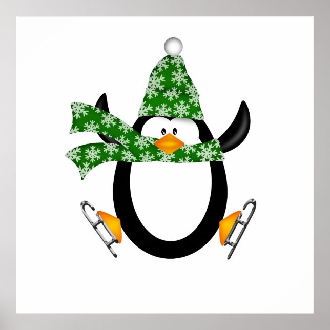 Penguin Ice Sker med Hat och Scarf Bag Poster (Framsidan)