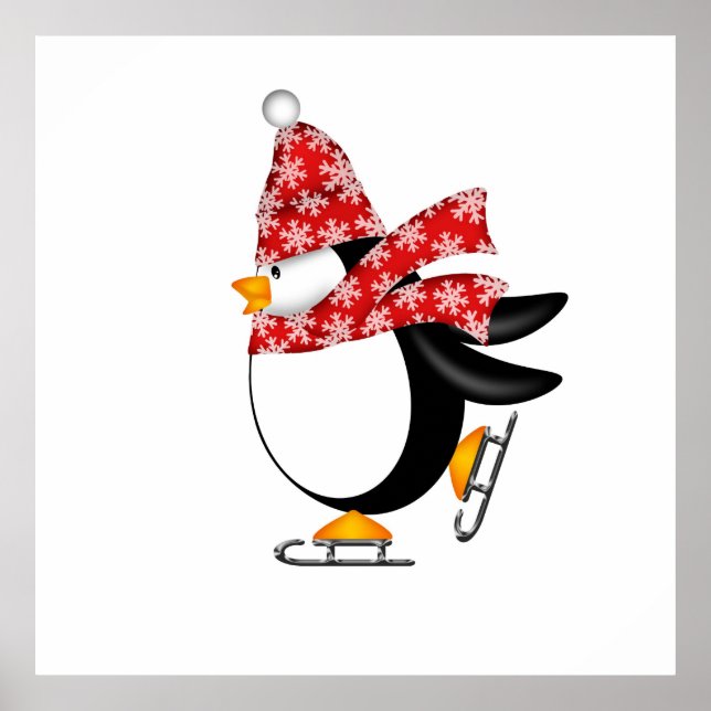 Penguin Ice Sker med Hat och Scarf Bag Poster (Framsidan)