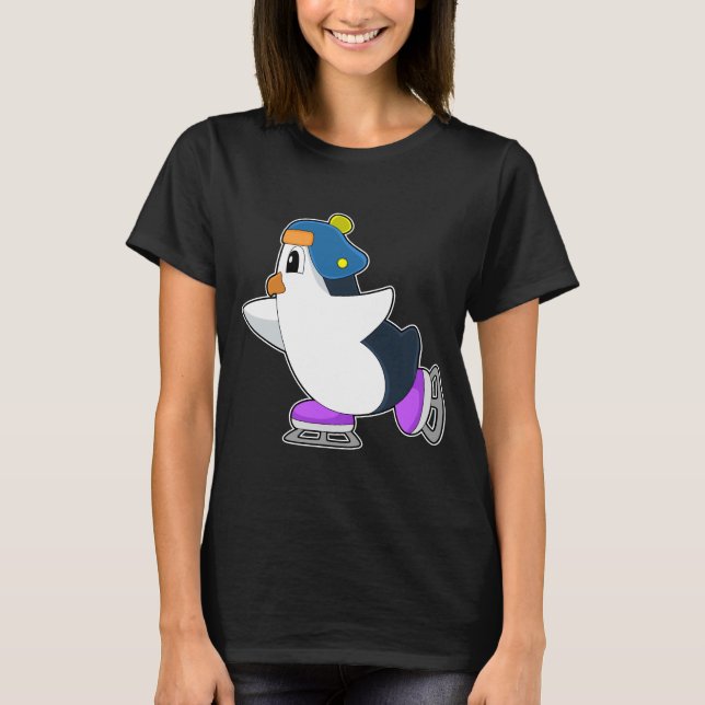 Penguin Ice-skridskor T Shirt (Framsida)