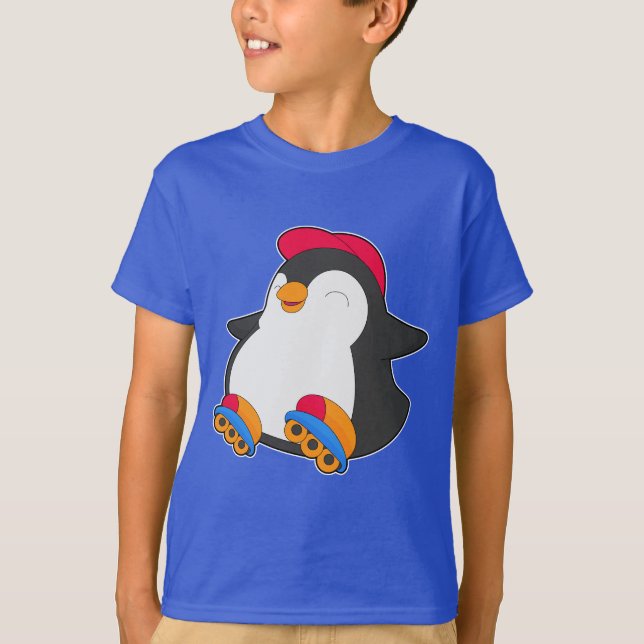 Penguin Inline-skridskor för textbundna skridskor  T Shirt (Framsida)