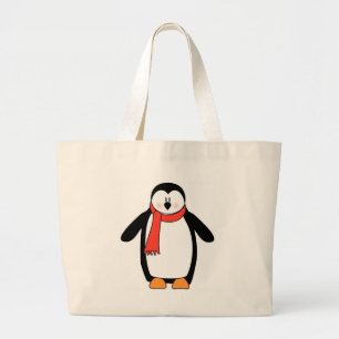 Penguin inslagen i Red Scarf Jumbo Tygkasse