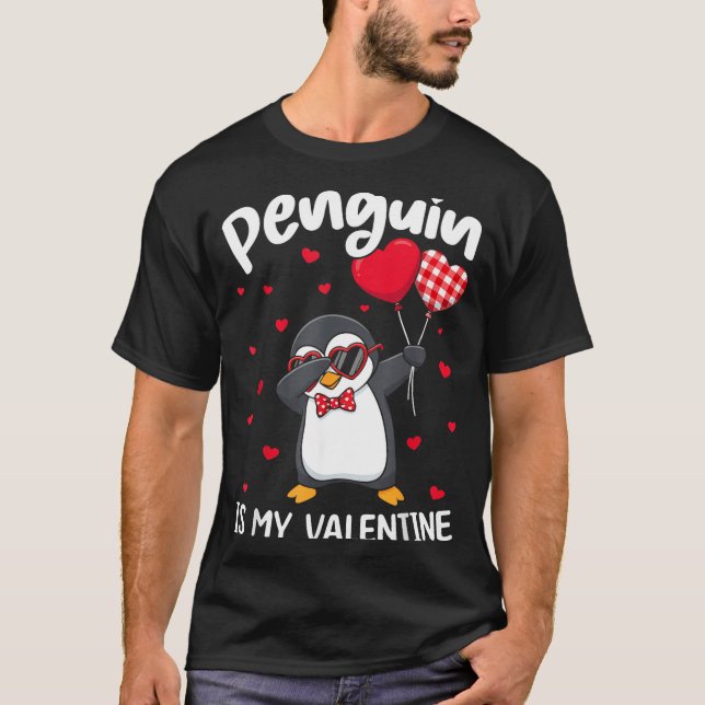 Penguin Is My Valentine Funny Bird V Day Cute Anim T Shirt (Framsida)