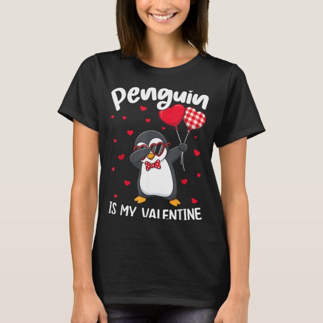 Penguin Is My Valentine Funny Bird V Day Cute Anim T Shirt (Framsida)