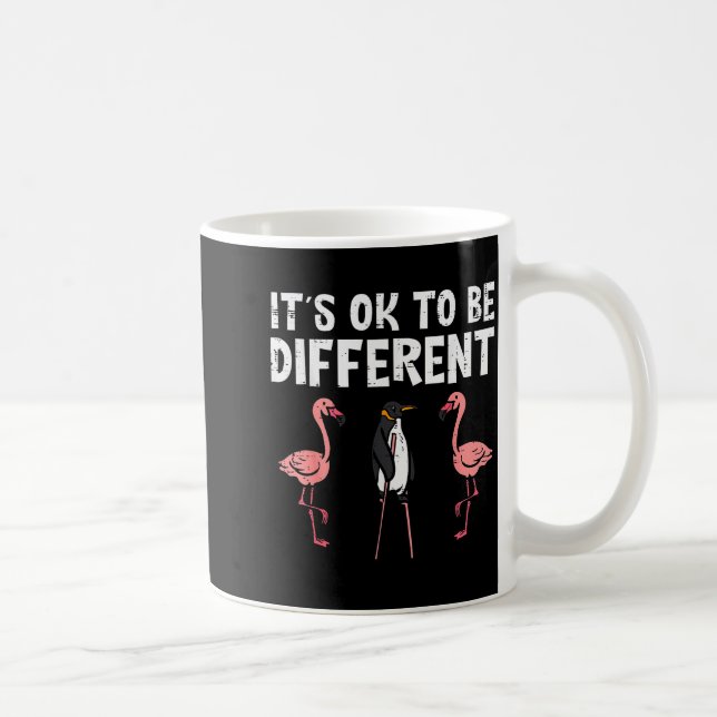 Penguin Its Okay To Be Different Flamingo Men Wome Kaffemugg (Höger)