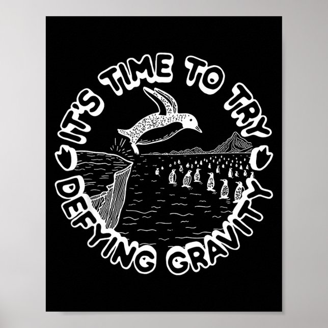 Penguin It's Time To Try Defying Gravity  Poster (Framsidan)
