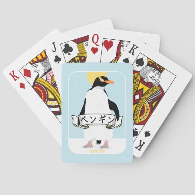 Penguin japansk text som läser penguin casinokort (Baksidan)