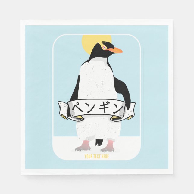 Penguin japansk text som läser penguin pappersservett (Framsidan)