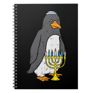 Penguin Jewish Penguin Menorah Animal Hanukkah Paj Anteckningsbok