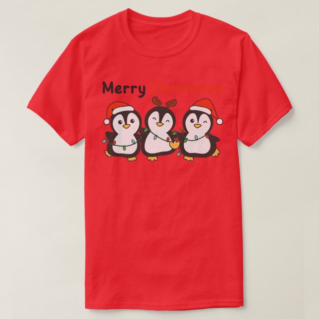 Penguin Jul Animals Cute Penguins T Shirt (Design framsida)