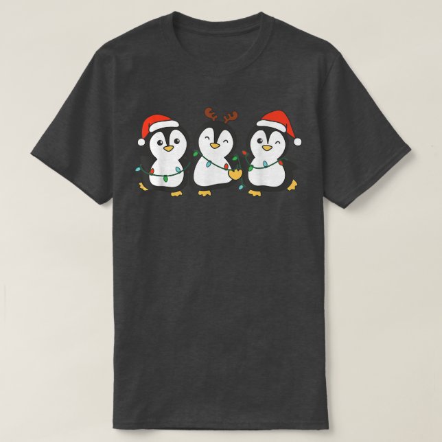 Penguin jul Julgran Animals Cute Peng T Shirt (Design framsida)