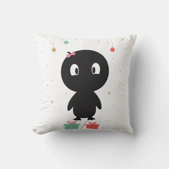 Penguin jul kastkudde kudde (Framsida)
