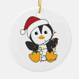 Penguin jul Snö Winter Animals Penguins Adu Julgransprydnad Keramik